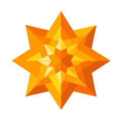 Obraz premium 3D golden-orange radial star