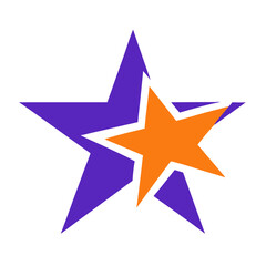 Interlocking orange and purple stars