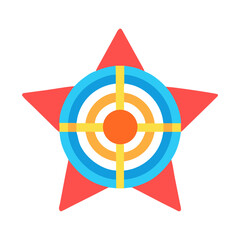 Minimal target with yellow center on red star