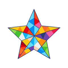 Shiny gradient polygonal star with triangular sections