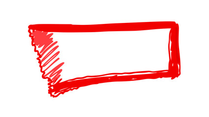 Red hand-drawn rectangular frame
