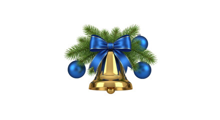 Golden bell isolated on transparent background