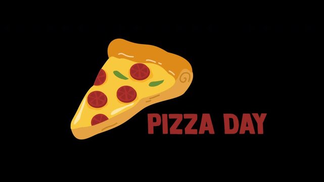 Happy Pizza Day February 09th motion with pizza illustration