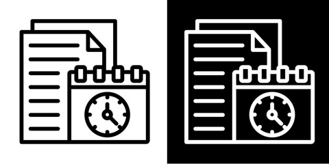 Deadline Icon Set White Style Collection
