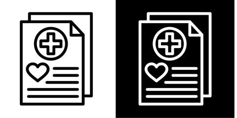 Health Report Icon Set White Style Collection
