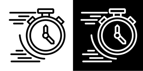 Fast Time Icon Set White Style Collection
