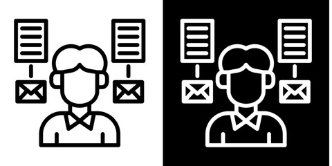 Multitasking Icon Set White Style Collection
