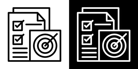 Target Icon Set White Style Collection
