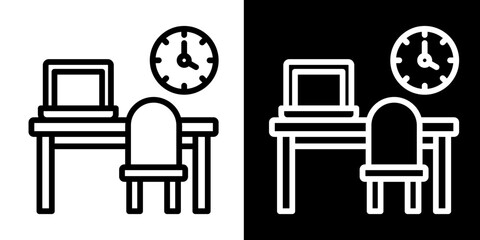 Workplace Icon Set White Style Collection
