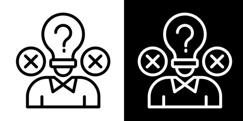 Emptiness Icon Set White Style Collection