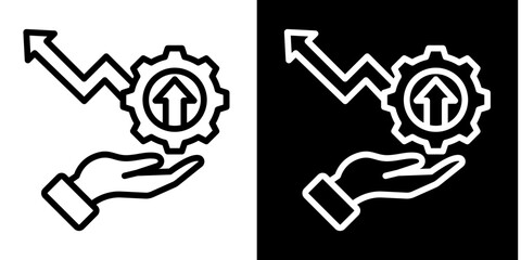 Productivity Icon Set White Style Collection
