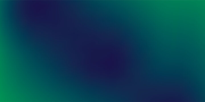 Abstract blurred gradient mesh green background in dark blue.