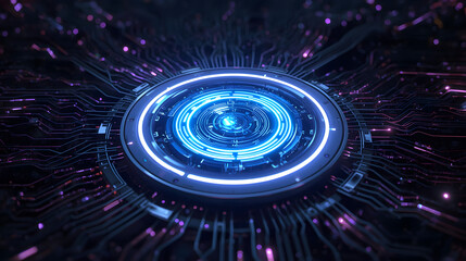 abstract blue technology background, Futuristic Technology Interface or Digital Blueprint