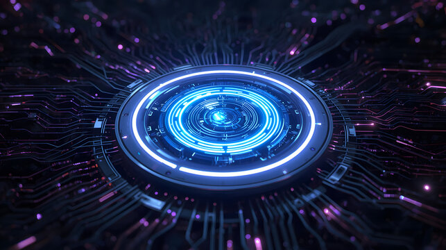 abstract blue technology background, Futuristic Technology Interface or Digital Blueprint