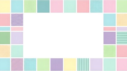 Charming Pastel Color Block Frame with Empty Space perfect for invitations, greeting cards, social media posts, website banners, presentation backgrounds,