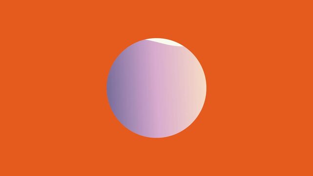 Motion graphic animation of water moving in a white circle. Trendy orange gradient background.