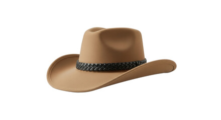 Beige cowboy hat isolated on transparent background
