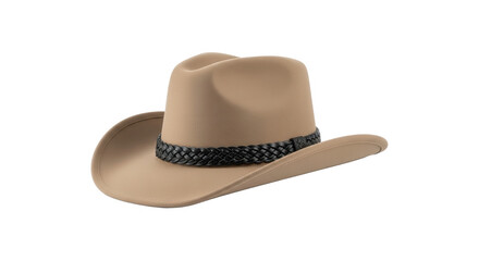 Beige cowboy hat isolated on transparent background