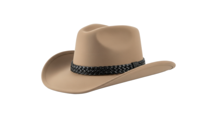 Beige cowboy hat isolated on transparent background