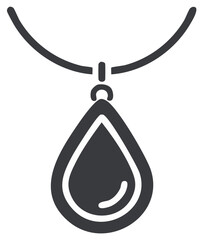 Dark teardrop pendant necklace minimalist jewelry icon fashion accessory symbol
