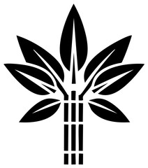 Abstract Plant Illustration with Leaves and Stems Graphic Design Element