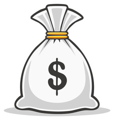 Illustrative Money Bag Filled with Currency Featuring Dollar Sign Symbolizing Riches Wealth and Financial Security