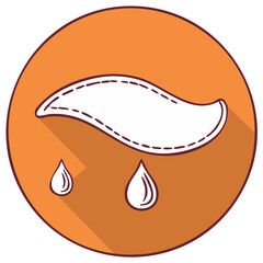 Rainy weather forecast cloud with falling water droplets flat design icon symbol