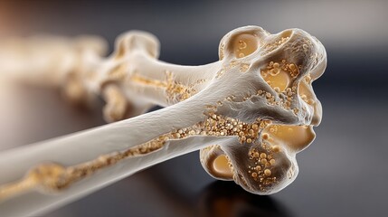 Stunning bone structure detail for medical research, health education, or osteoporosis awareness campaigns, showcasing bone density and bone health
