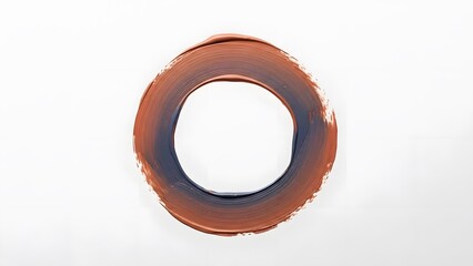 Abstract Terracotta and Blue Circle Brushstroke on White perfect for website banner, social media post, art print, branding asset, product packaging, corporate