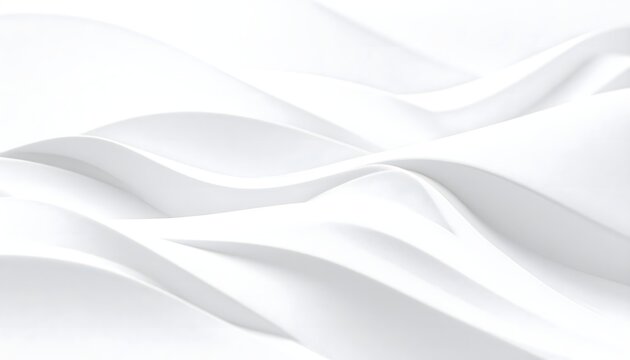 Fondo abstracto blanco con ondas suaves y textura minimalista en 3D