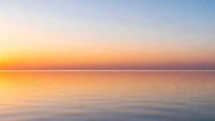 Vibrant Gradient Sunset Over Calm Ocean Horizon perfect for website banner, meditation app, travel brochure, album cover, background image, wellness design,