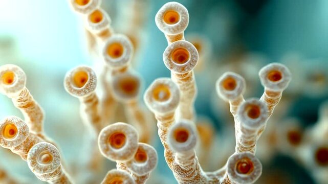 Close-up of coral polyps thriving in a vibrant underwater ecosystem