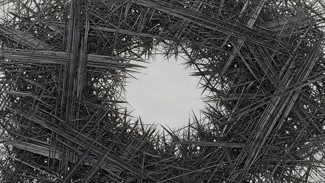 Abstract Geometric Spike Texture in Black and White perfect for website background, graphic design, album cover, social media post, tech concepts, editorial