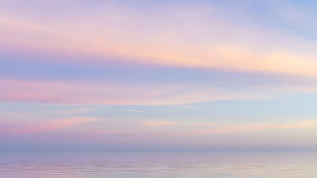 Soft Pastel Sky Reflected in Calm Water perfect for website banner, background, social media, wellness content, meditation app, art print, blog header