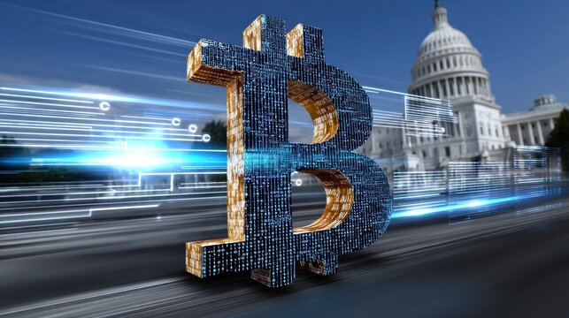 Exploring bitcoin's symbol financial innovation through urban digital art at capitol hill