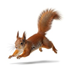 Agile Squirrel Leaping Through the Air with Grace and Determination.