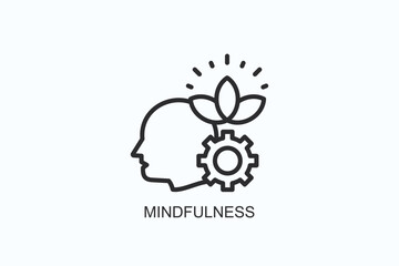 Mindfulness Icon Or Logo Isolated Vector Illustration