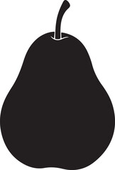 Pear fruit black silhouette illustration
