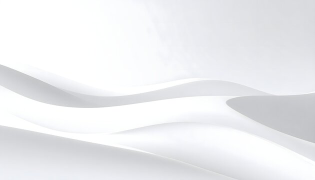 Ondas abstractas blancas con texturas suaves y dise&ntilde;o minimalista en fondo luminoso