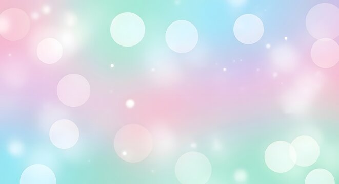Pastel bokeh lights background with pink blue and green hues