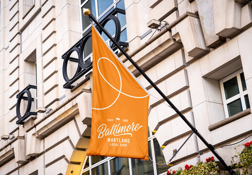 Flag on Building Mockup