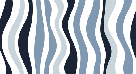 Abstract seamless pattern with vertical wavy stripes in shades of blue creating a fluid and dynamic optical illusion effect.