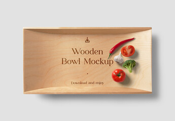Deep Wooden Bowl Mockup