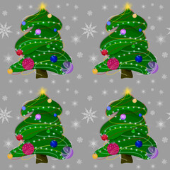 Seamless pattern. Winter, New Year, Christmas. An abstract Christmas tree. For printing, fabrics and festive decoration.