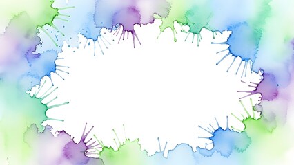 Fototapeta premium Colorful Watercolor Splatter Frame with Copy Space perfect for Website banner, social media posts, invitation cards, presentation background, print design,