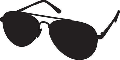 Black aviator sunglasses silhouette
