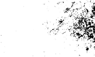 Illustration of abstract black ink splatter on a white background