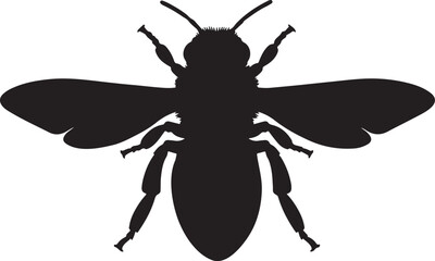 Bee insect flying silhouette vector