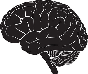 Human brain organ silhouette vector