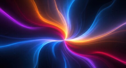 Fototapeta premium Abstract Swirling Neon Light Trails Background